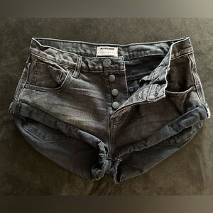 One teaspoon distressed dark grey denim shorts.